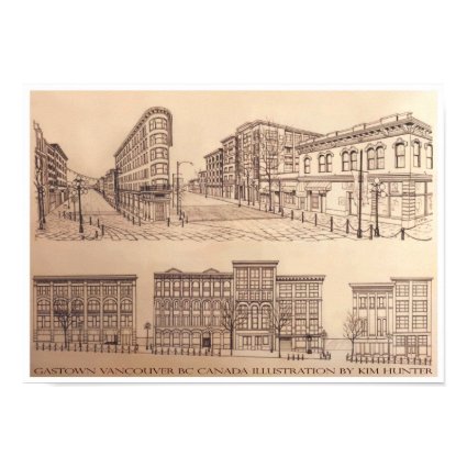 Vancouver Poster Gastown Illustration Art Print print