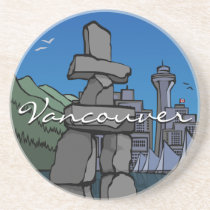 Vancouver Souvenir Coaster Inukshuk Cityscape Gif coasters