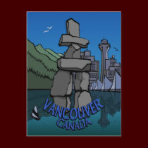 Vancouver Souvenir Postcards Inukshuk Landmark Art postcards
