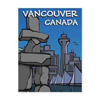 Vancouver Souvenir Postcards Totem Pole Landmarks postcard