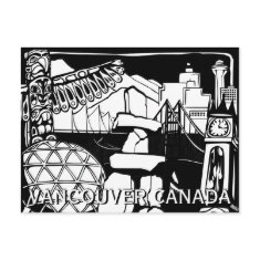 Vancouver Souvenir Postcards Totem Pole Landmarks postcard