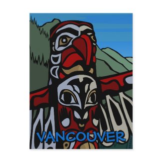 Vancouver Souvenir Postcards Totem Pole Landmarks postcard