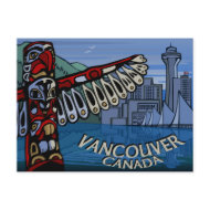 Vancouver Souvenir Postcards Totem Pole Landmarks postcard