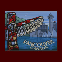 Vancouver Souvenir Postcards Totem Pole Landmarks postcards