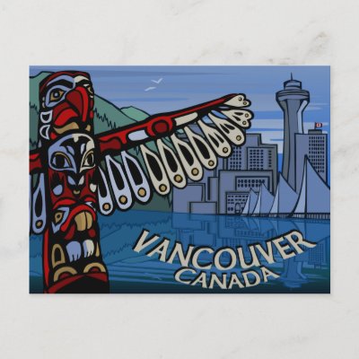 Vancouver Souvenir Postcards Totem Pole Landmarks