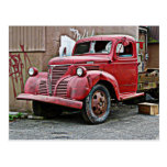 Vandalized Antique Truck in Alley Postcards
