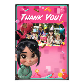 Vanellope Birthday Thank You Cards Announcement