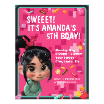 Vanellope Von Schweetz Birthday Invitation