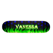 Vanessa green fire Skatersollie skateboard.
