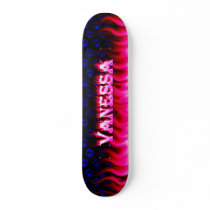 Vanessa skateboard pink fire and flames by skatersollie Vanessa skateboard pink fire and flames
