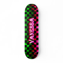 Vanessa skateboard pink fire and flames