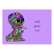 VanGogh's Calavera Skull Smoking Cigarette Business Card