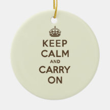Vanilla Chocolate Keep Calm and Carry On Christmas Ornaments