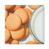 Vanilla Cookies and a Glass of Milk Magnet