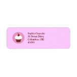 Vanilla Cupcake and Pink Stripes Custom Return Address Labels