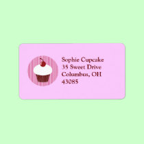 Vanilla Cupcake and Pink Stripes labels