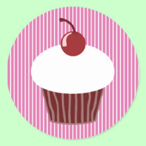 Vanilla Cupcake and Pink Stripes stickers