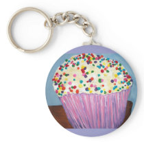 "Vanilla Cupcake With Sprinkles" keychains