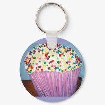 "Vanilla Cupcake With Sprinkles" keychains