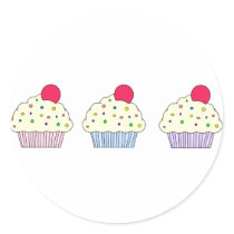 Vanilla Cupcakes Round Stickers