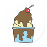 vanilla hot fudge sundae sticker