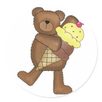 Vanilla Ice Cream Teddy stickers by claudiascorner Vanilla Ice Cream Teddy stickers