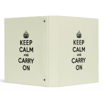 Vanilla Keep Calm and Carry On Vinyl Binders