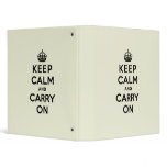 Vanilla Keep Calm and Carry On binders