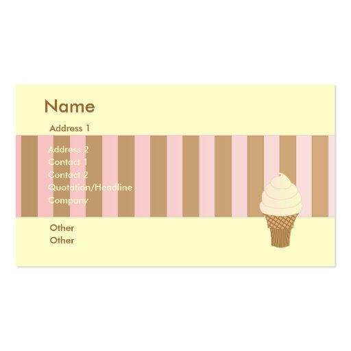 Vanilla Soft Serve Business Cards (front side)