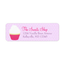 Vanilla Swirl Cupcake Pink - Return Address Labels labels