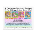 Vanilla Wafer Cookie Martini Recipe Card Postcard by TheMartiniDiva