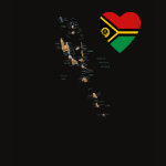 Vanuatu Flag Heart Map Fitted AA T-Shirt