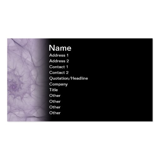 Vapours Abstract Fractal Art Business Card (front side)