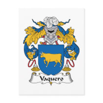 Vaquero Family Crest postcards by coatsofarms Vaquero Family Crest postcards