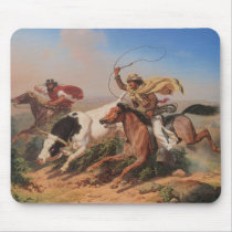 Vaqueros Roping a Steer Mousepad