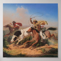 Vaqueros Roping a Steer