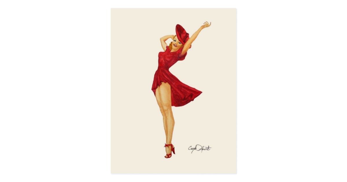 Vargas Pinup Girl Mini Collectible Prints Postcard Zazzle