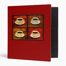 Variations on a Cup of Coffee -4 Different Styles 3 Ring Binders