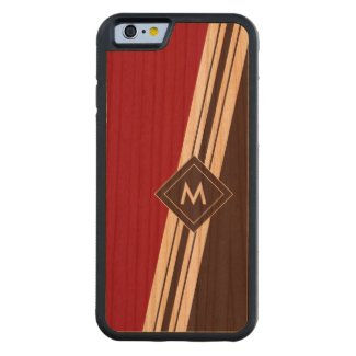 Varied Width Stripes Monogram Wood iPhone