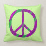 Variegated Purple and Green Peace Sign Pillow