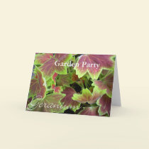 Varigated Geranium Notecard, Garden Party cards