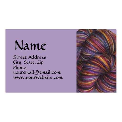 Varigated Yarn Business Card (front side)