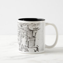 Various scenes illustrating a psalm coffee mug