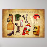 Various Telephones - old and new Print