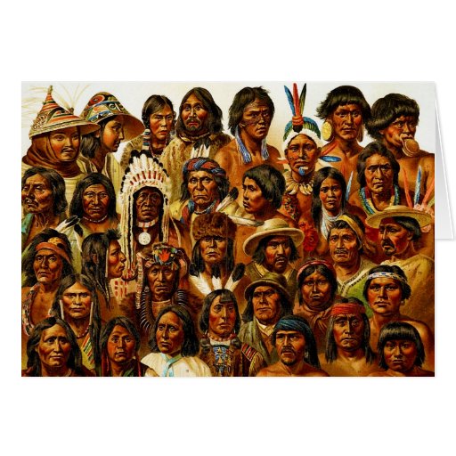 Various Tribes of Native American Indians Collage Card | Zazzle