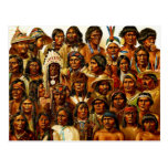 Various Tribes of Native American Indians Collage Post Card
