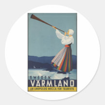VarmLand Sweden Round Stickers