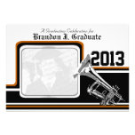 Varsity Band Trumpet Graduation Photo Orange Custom Announcements