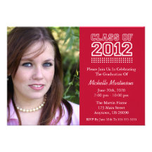 Varsity Class Of 2012 Graduation (Burgandy Red) Custom Invitations