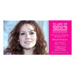 Varsity Class Of 2013 Graduation (Magenta Pink) Custom Photo Card